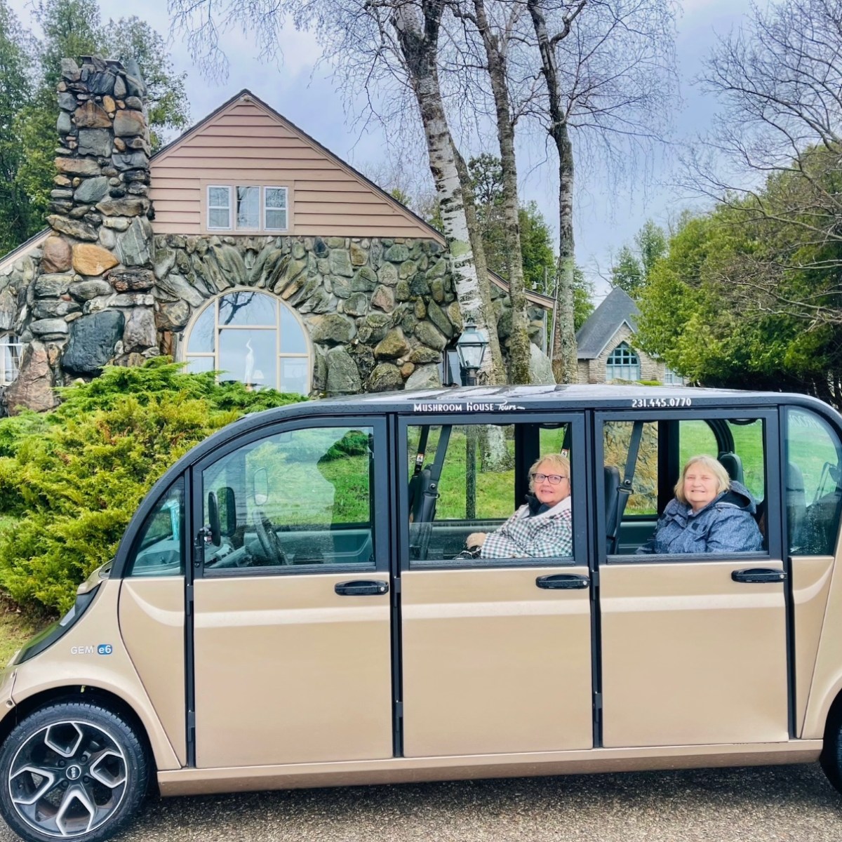 a car parked in front of a house